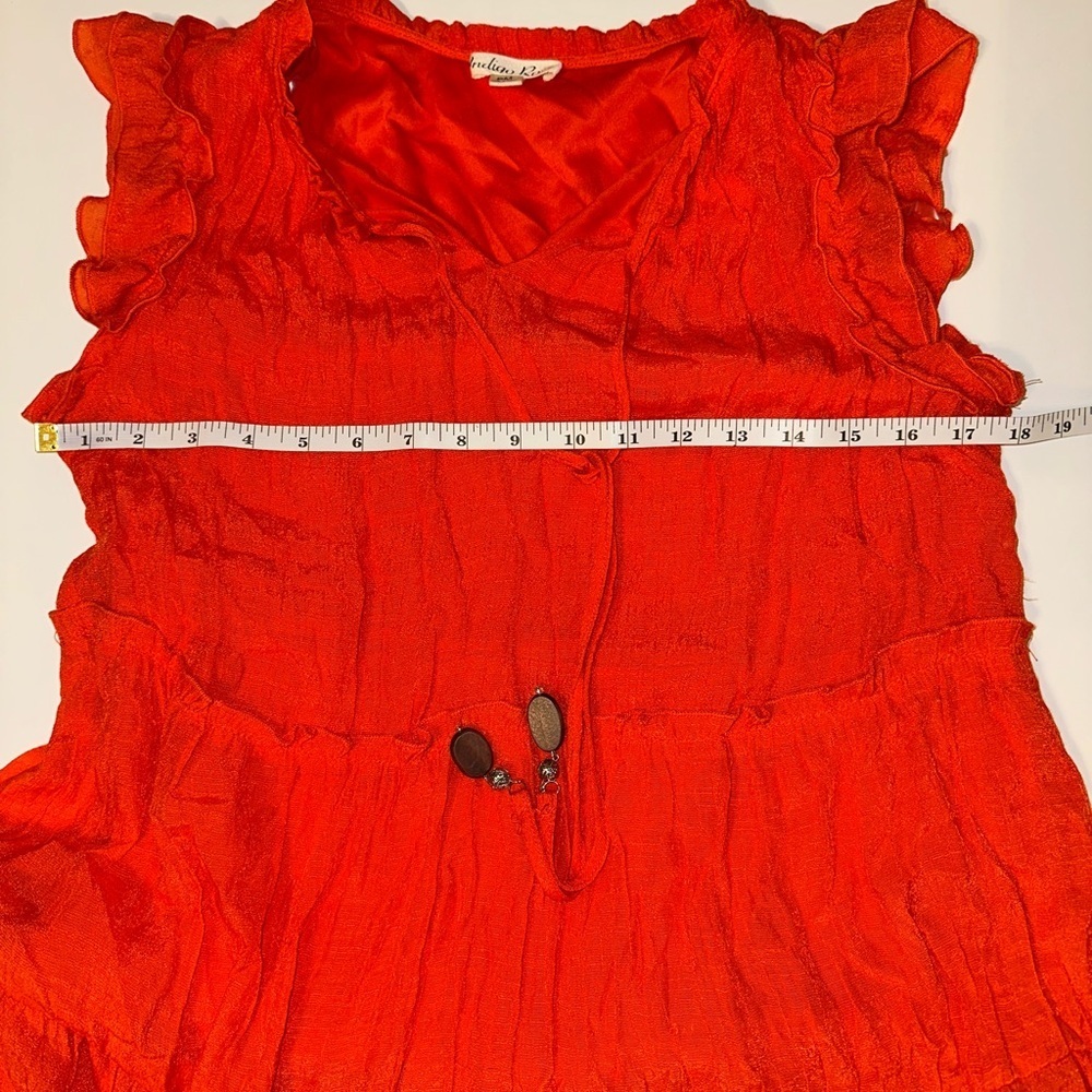 Indigo Rose Women’s Petite M Red Tiered Ruffle Dress Lined Sleeveless Boho Style - Picture 6 of 8